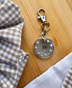 Pet Neck Tie & optional Matching hair Scrunchie and ID tag - Beige Gingham