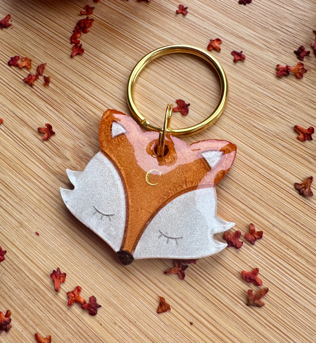 Dreamy Fox resin Dog Tag