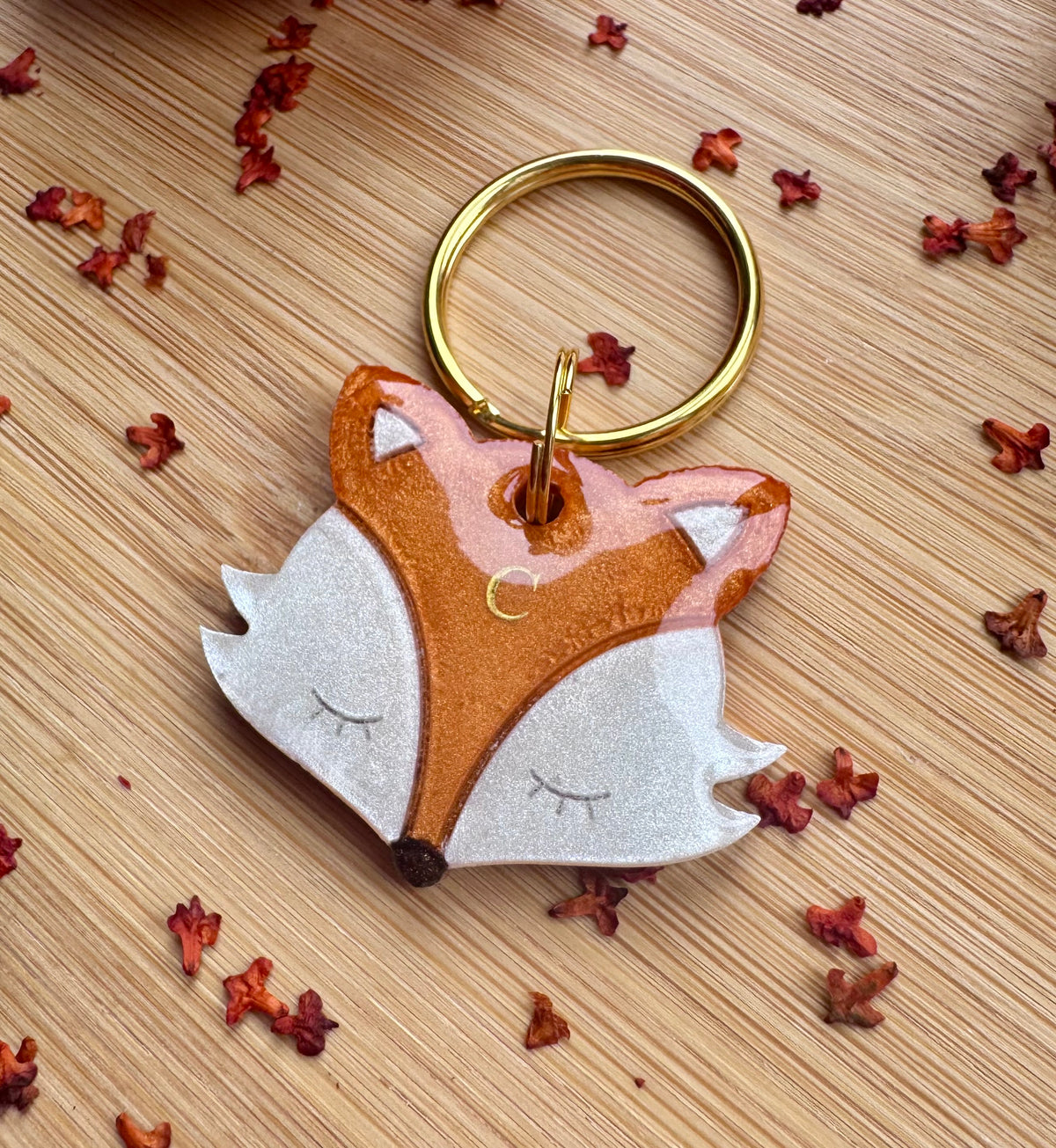 Dreamy Fox resin Dog Tag