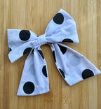 Handmade Dog or Cat Bow - Sailor Bow or Bow tie - black & white polka dot