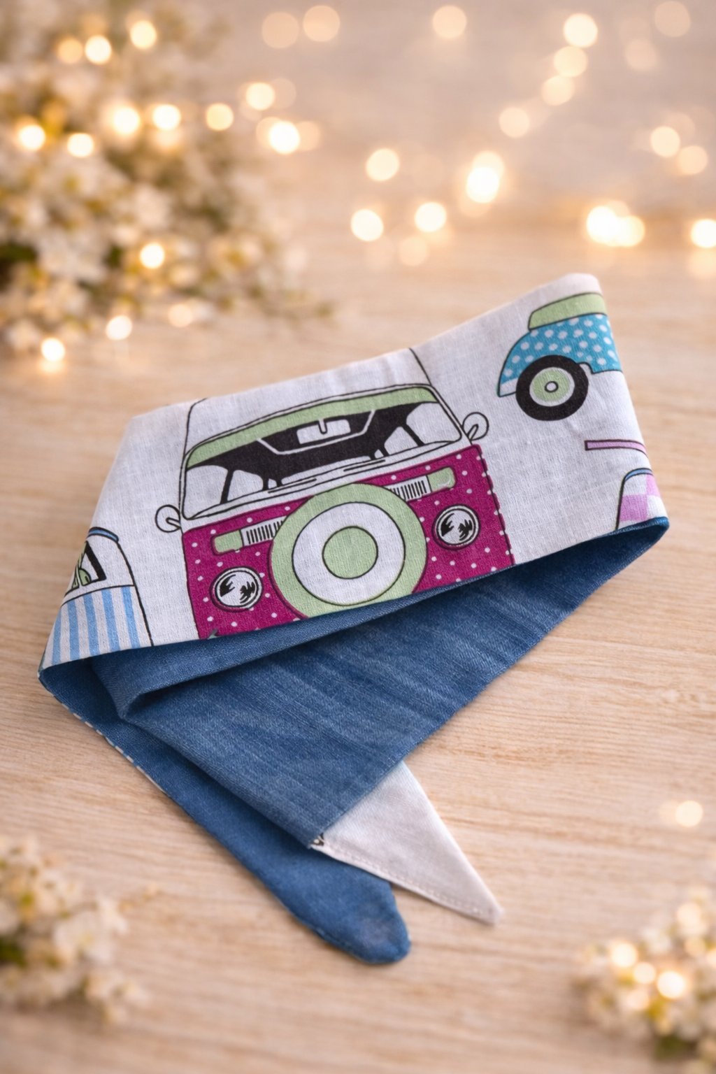 Pet Neck Tie & optional Matching hair Scrunchie - Camper vans