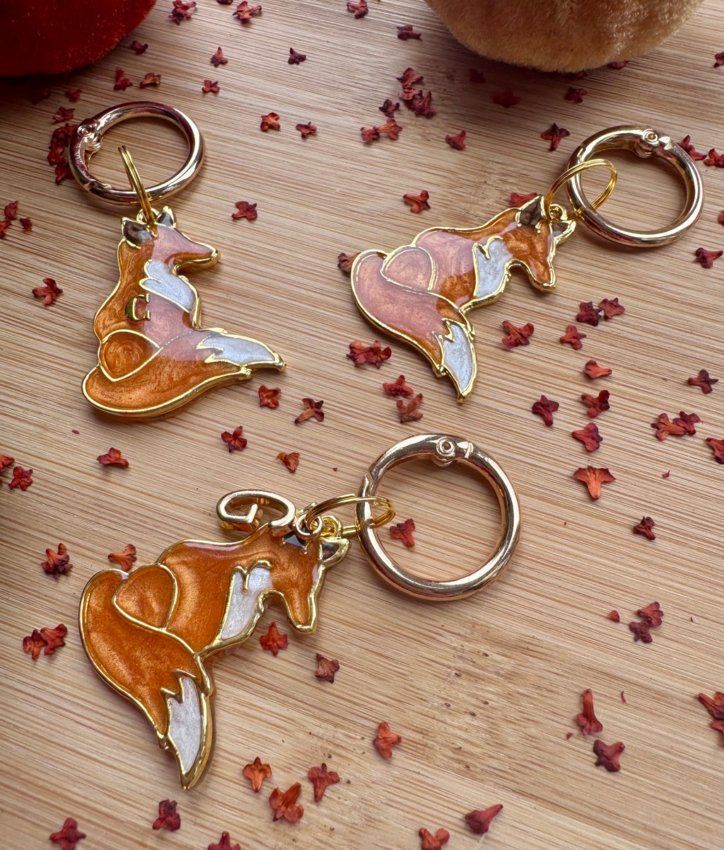 Foxy Fable gold frame Dog Tag