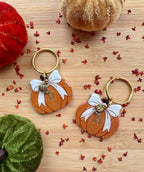 Pumpkin Bow resin Dog Tag