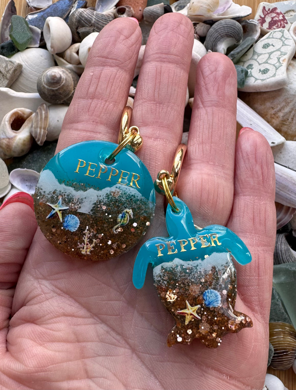 Beach Inspired Custom Dog ID Tags 🌊🐾