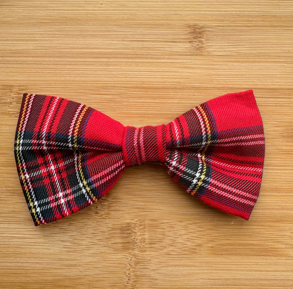 Handmade Dog or Cat Bow - Sailor Bow or Bow tie - Red Tartan
