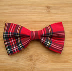 Handmade Dog or Cat Bow - Sailor Bow or Bow tie - Red Tartan