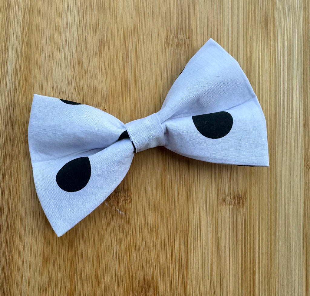Handmade Dog or Cat Bow - Sailor Bow or Bow tie - black & white polka dot
