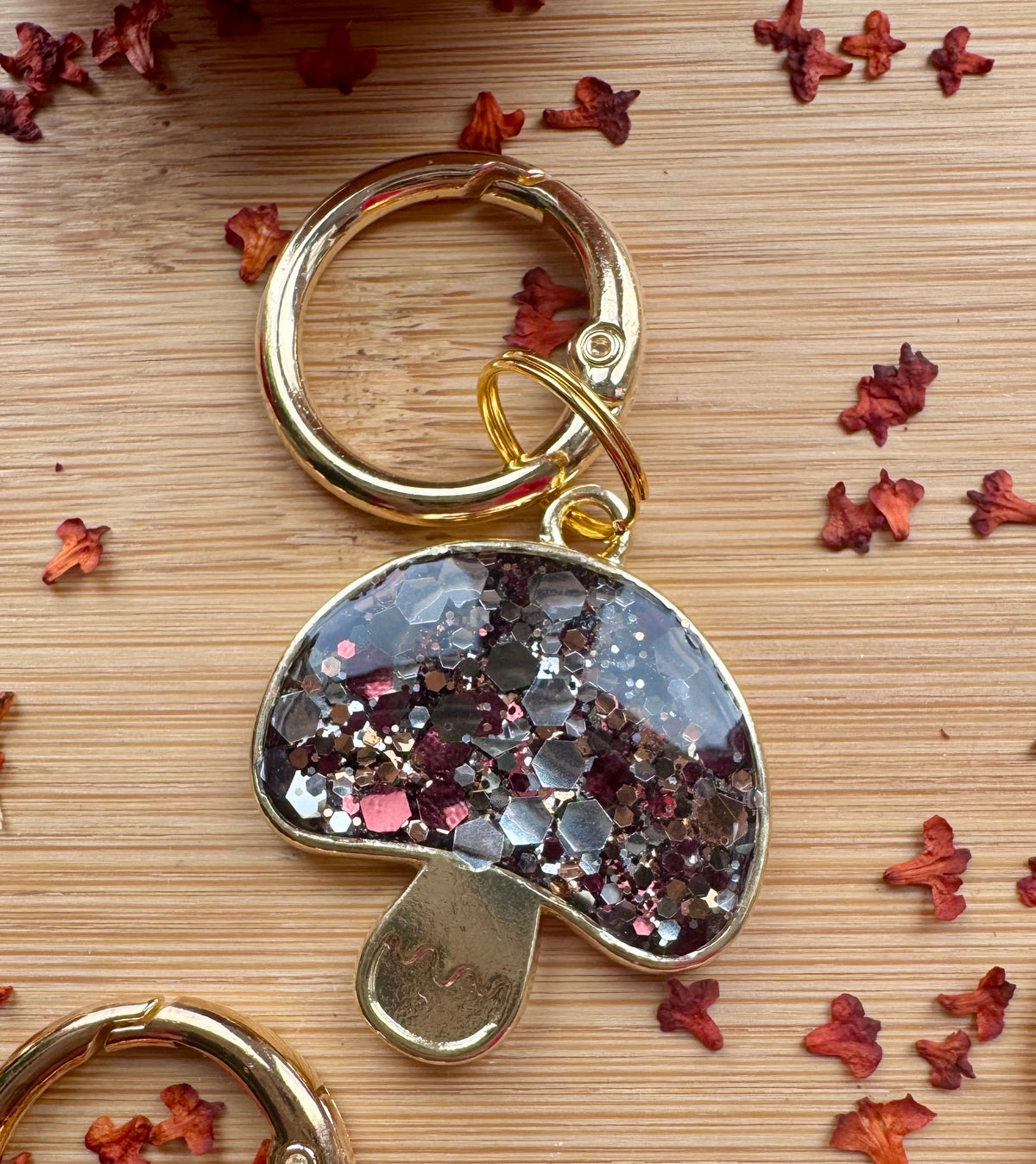 Mystic Mushroom Gold Framed Dog Tag