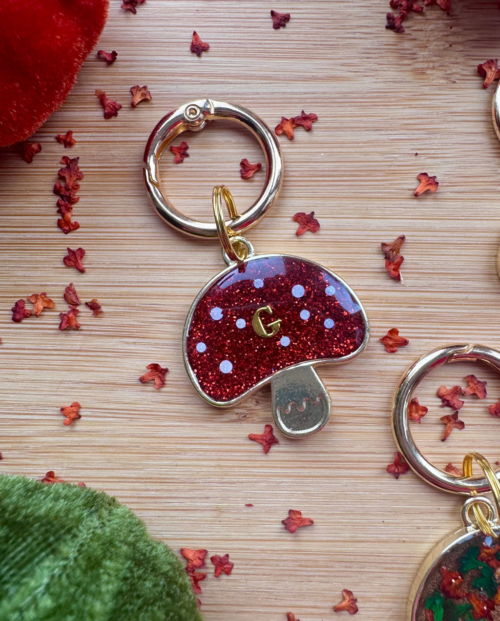 Mystic Mushroom Gold Framed Dog Tag