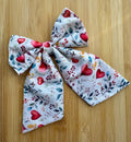 Handmade Dog or Cat Bow - Sailor Bow or Bow tie - Hearts & Flowers