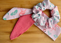 Pet Neck Tie & optional Matching hair Scrunchie - Flamingos