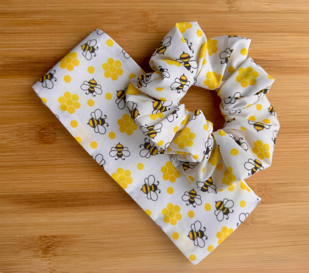 Pet Neck Tie & optional Matching hair Scrunchie - Bumblebees