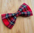 Handmade Dog or Cat Bow - Sailor Bow or Bow tie - Red Tartan