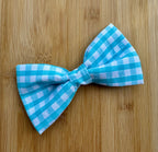 Handmade Dog or Cat Bow - Sailor Bow or Bow tie - Aqua Blue gingham